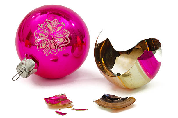 istock Broken Christmas ball, isolated on white background 626230042