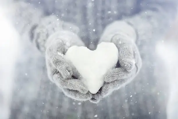 Photo of snowy heart