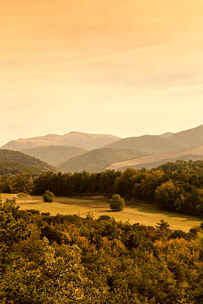 Mountain range in Provence, France stock photo