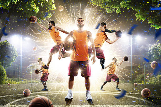 istock Multi persons basketball players collage 626232006