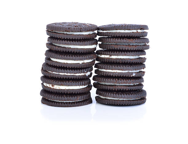 istock Chocolate cookies with creme filing 626232554