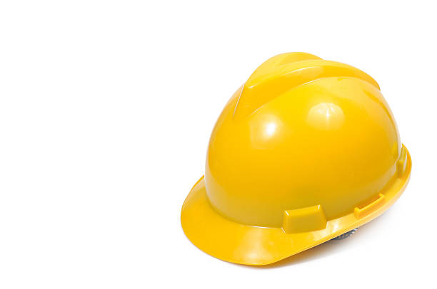istock Yellow safety engineer helmet  on white background, clipping pat 626234630