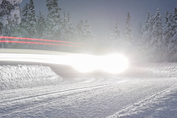 istock Car on a snowy road 626234688