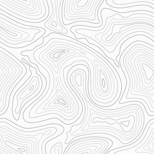 illustrations, cliparts, dessins animés et icônes de contours topographiques carte vectorielle motif transparent - isoligne