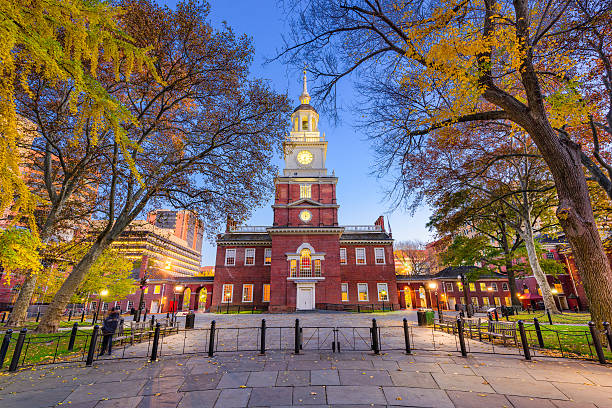 Independence Hall of Philadelphia Independence Hall in Philadelphia, Pennsylvania, USA. philadelphia stock pictures, royalty-free photos & images