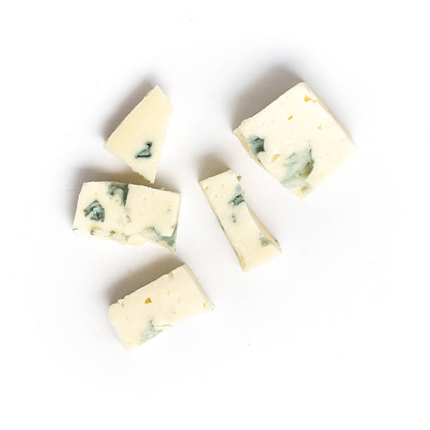Slice of Gorgonzola blue Cheese. Roquefort Slice of Gorgonzola Blue Cheese. Roquefort isolated on white background roquefort cheese stock pictures, royalty-free photos & images