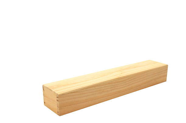 istock Long wooden block on white background. 626245160