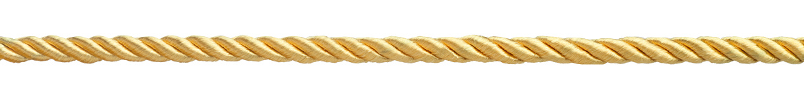 Golden rope isolated on white background.