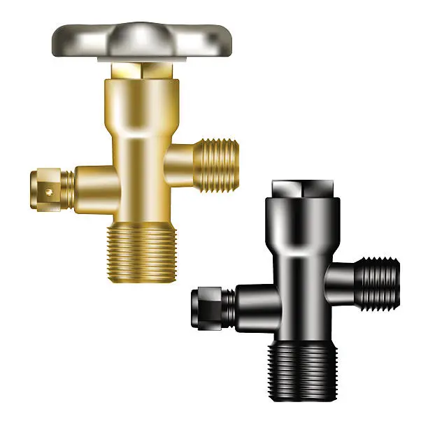 Vector illustration of gate valve metal ventil equipment isolated vector