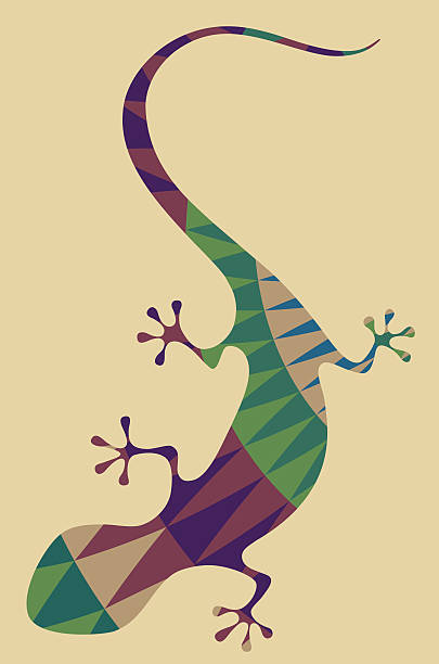 ilustrações, clipart, desenhos animados e ícones de abstrato geométrico lagarto - lizard