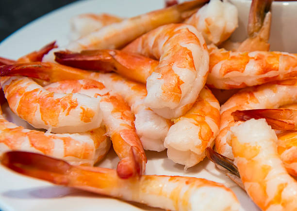 Vannamei shrimp on black background