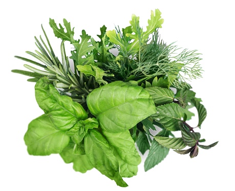 Bunch of fresh organic rosemary on rustic table