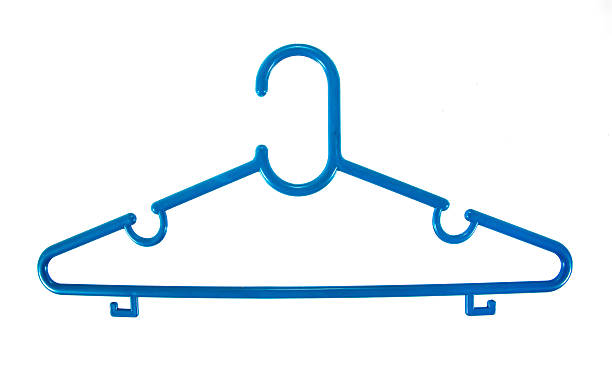 istock Blue plastic clothes hanger isolated on white background. 626255950