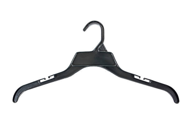 istock Black plastic clothes hanger isolated on white background. 626256012