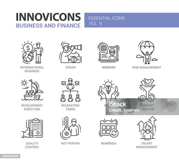 Business Finance Modern Thin Line Design Icons And Pictograms Stock Illustration - Download Image Now