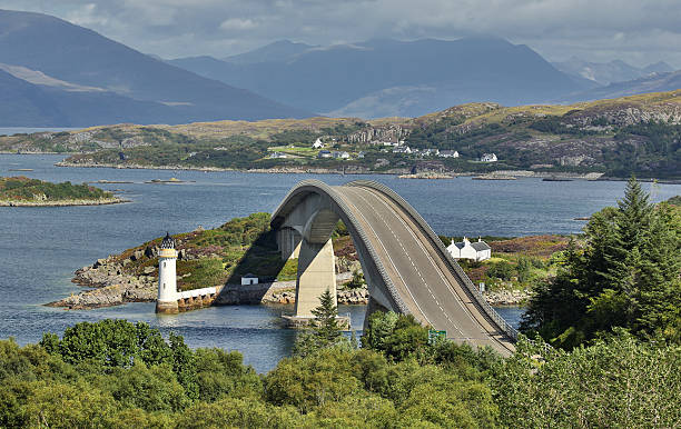 ponte skye (ilha de skye, escócia) - seaside industrial - fotografias e filmes do acervo