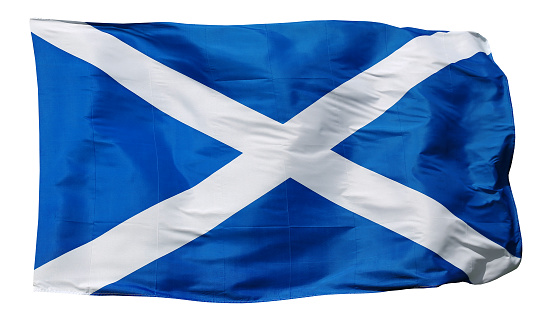 Flag of Scotland - isolated on white background by clipping path