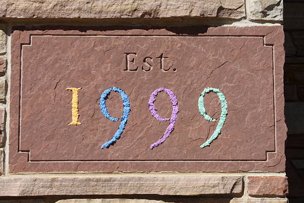 Modern and colorful twist on stone cut numbers.