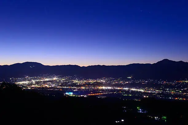 Cityscape of Iida city in Nagano, Japan
