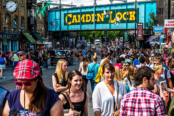 Camden Lock market London, England - July 27, 2014: Camden market in London, United Kingdom, Europe camden lock stock pictures, royalty-free photos & images
