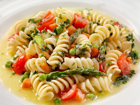 Rotini Primavera in a Browned Butter and Garlic Sauce