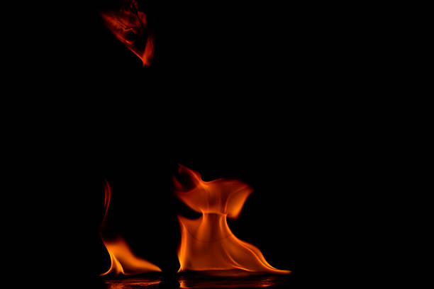 istock Beautiful fire flames on a black background. 626269786
