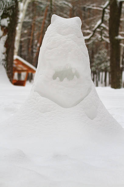 snow monster in the oak forest,forest, snow, trees