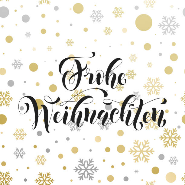 christmas in germany frohe weihnachten decorative vector greeting - weihnachten stock illustrations