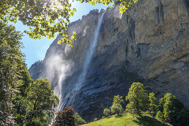 cascate Staubbach, lauterbrunnen, svizzera - foto stock