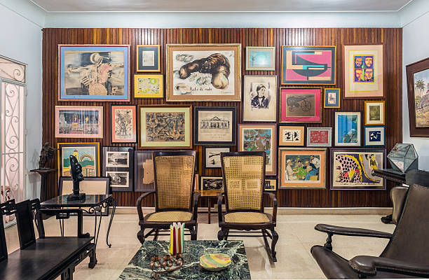 Havana, Cuba - October 12, 2016: Interior of  old Villa in Vedado, suburbs of Havana. \