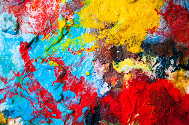 istock Oil paints multicolored closeup abstract background 626291020