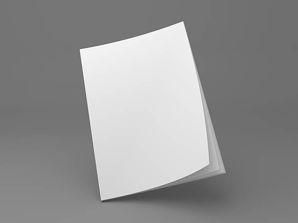 istock Blank magazine standing on corner 3D illustration mockup 626292354