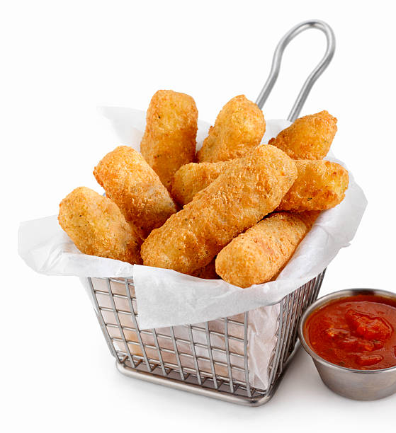 istock Basket of Mozzarella Cheese Sticks with Marinara Sauce 626293154
