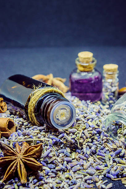 istock Lavender essential oil in a small bottle. 626303918