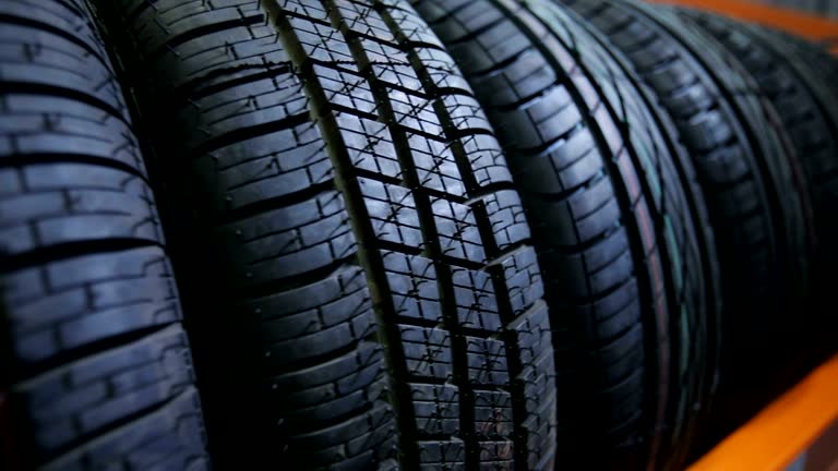 Car tyres at store