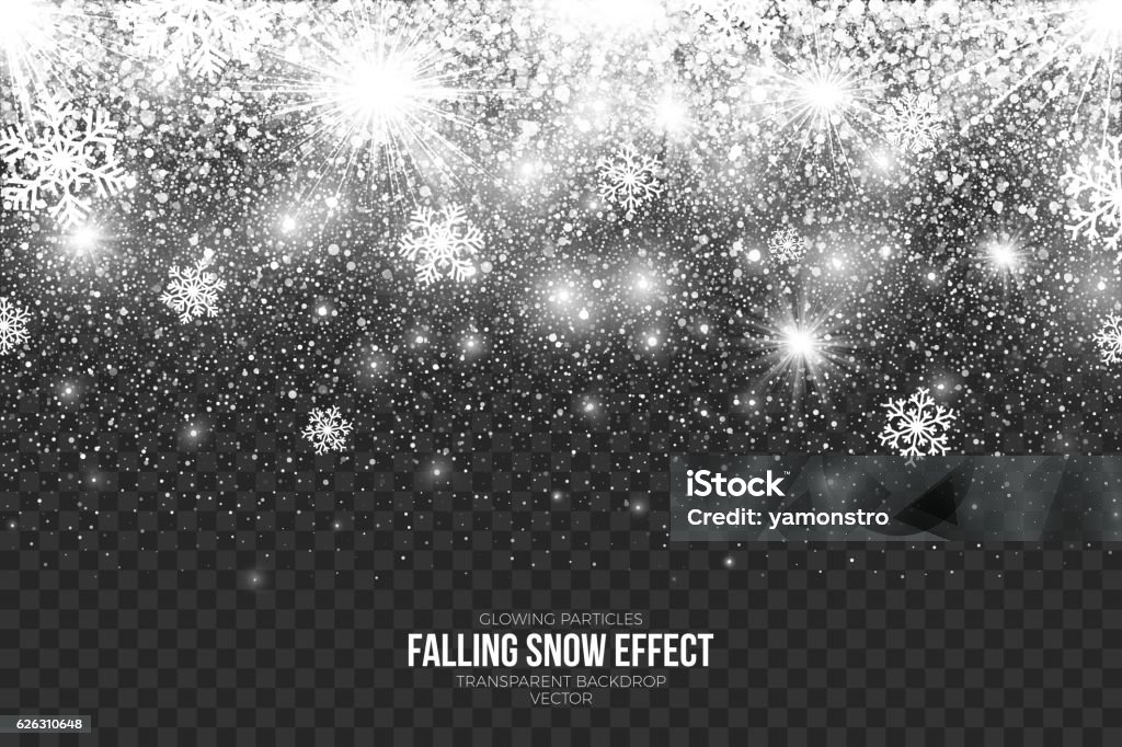 Falling Snow Effect On Transparent Background Vector Stock Illustration ...