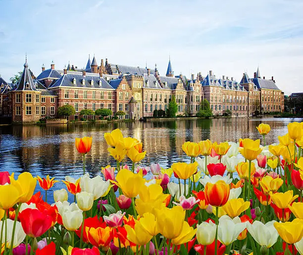 Binnenhof Dutch Parliament , The Hague Den Haag at spring, Netherlands