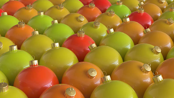 Tightly Packed Array of Round Decorations in Warm Hues