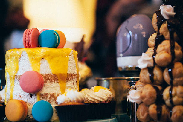 istock Colorful Ornate Cake with Macaron 626332646