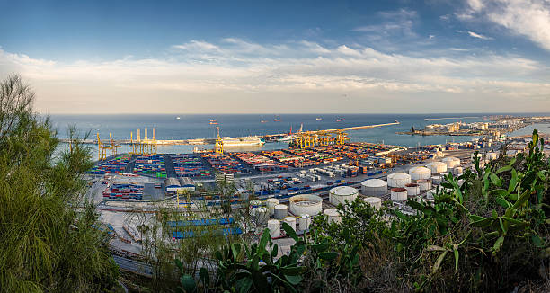 istock Cargo part of Barcelona port in sun light, Spain 626340168