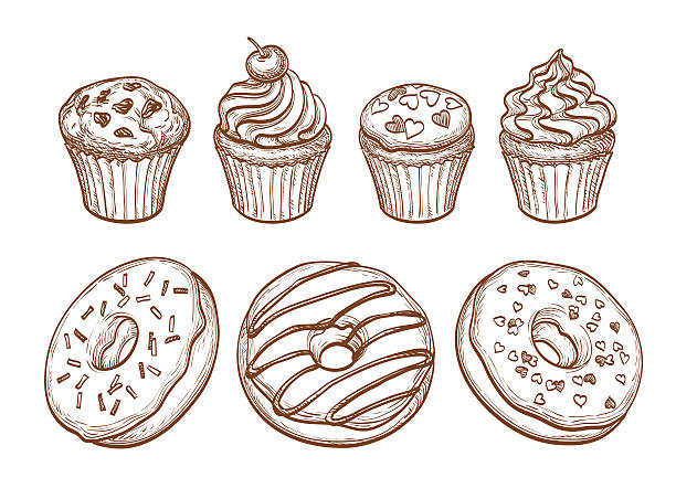 ペストリースイーツコレクション - muffin点のイラスト素材／クリップアート素材／マンガ素材／アイコン素材