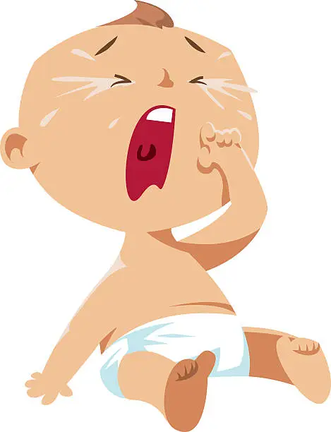 Vector illustration of Crying baby