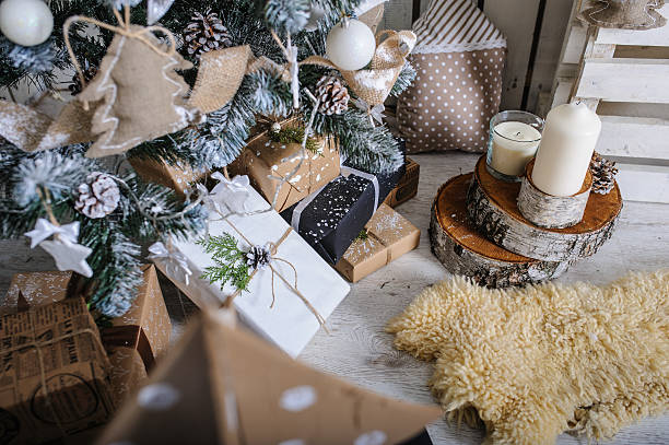 istock beautiful living room decorated for Christmas. 626347456