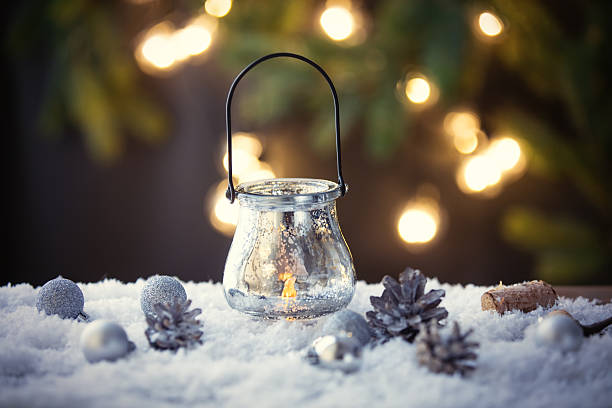 istock Christmas lantern and fairy lights 626348644
