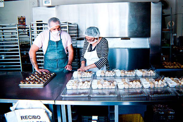 Woman and man working at Bakery Workshop