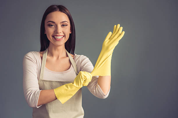 istock Beautiful young housewife 626350196