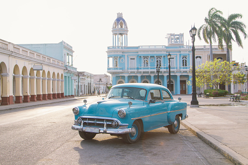 Cienfuegos, town square, vintage car