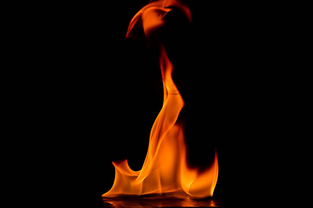 istock Beautiful fire flames on a black background. 626352466