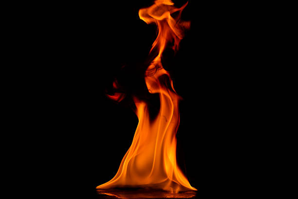 istock Beautiful fire flames on a black background. 626352556