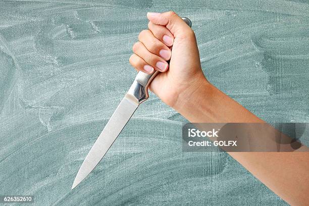 Hand Holding A Knife Stock Photo - Download Image Now - Aggression, Anger, Assassination